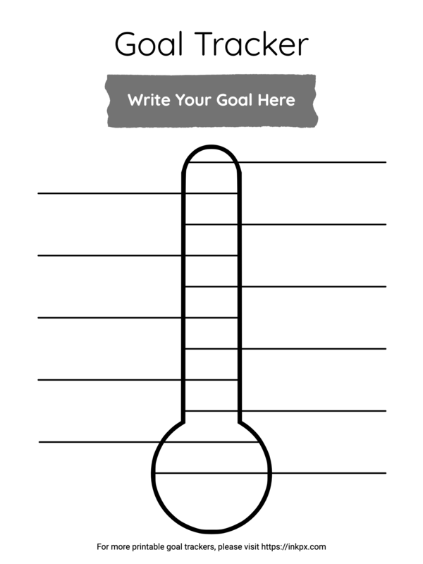 Free Printable Double Side Thermometer Goal Tracker