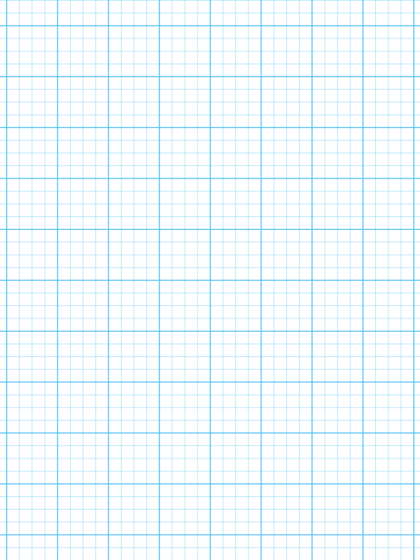 Printable 1/4 Inch Blue Graph Paper on Letter-sized Paper and A4 Paper with Heavy Lines