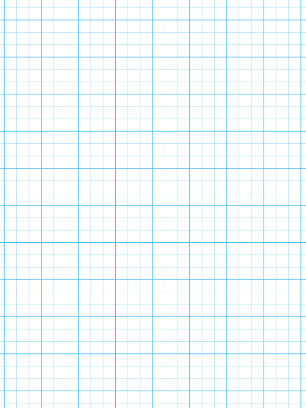 Printable 1/3 Inch Blue Graph Paper on Letter-sized Paper and A4 Paper with Heavy Lines