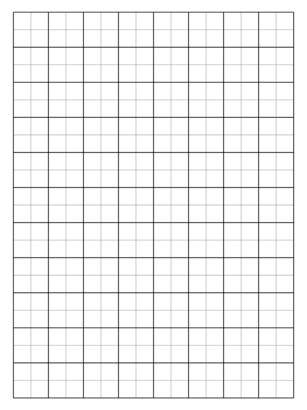 Free Printable Half Inch with Margin and Heavy Index Lines Graph Paper