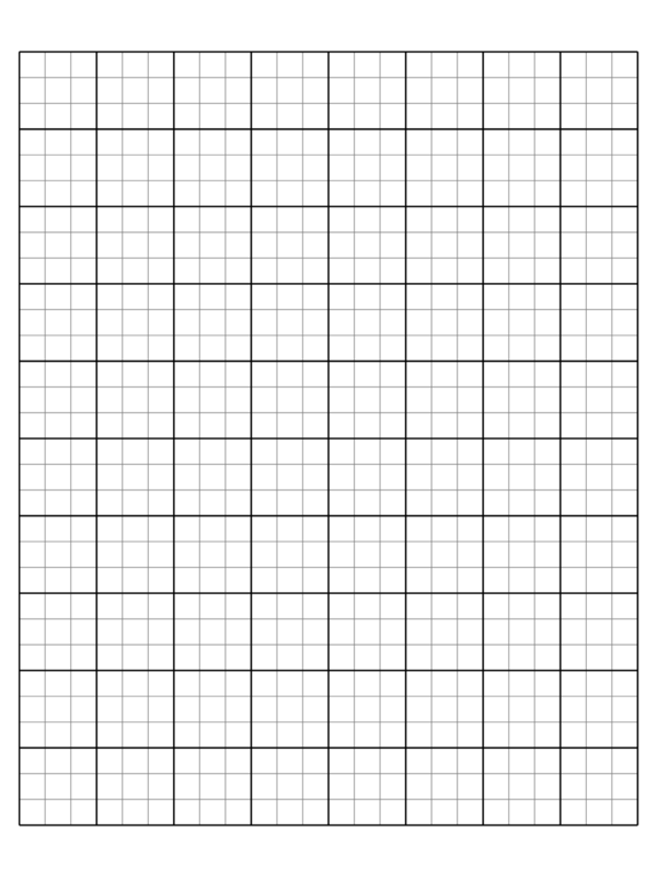 Free Printable 1/3 Inch with Margin and Heavy Index Lines Graph Paper