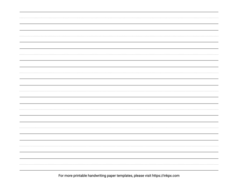 Free Printable Landscape Blank and White Handwriting Paper Template
