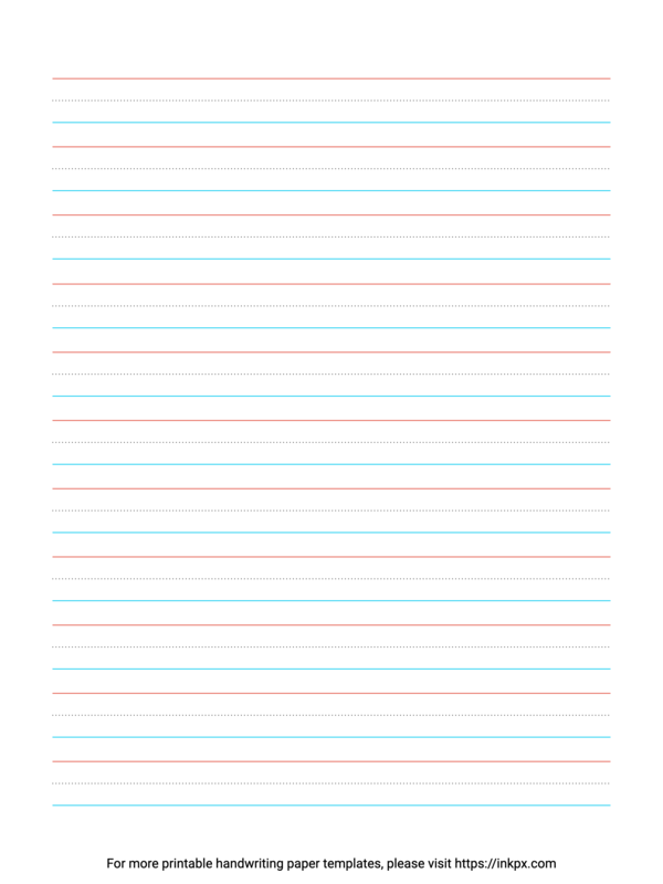 Free Printable Red and Blue Handwriting Paper Template