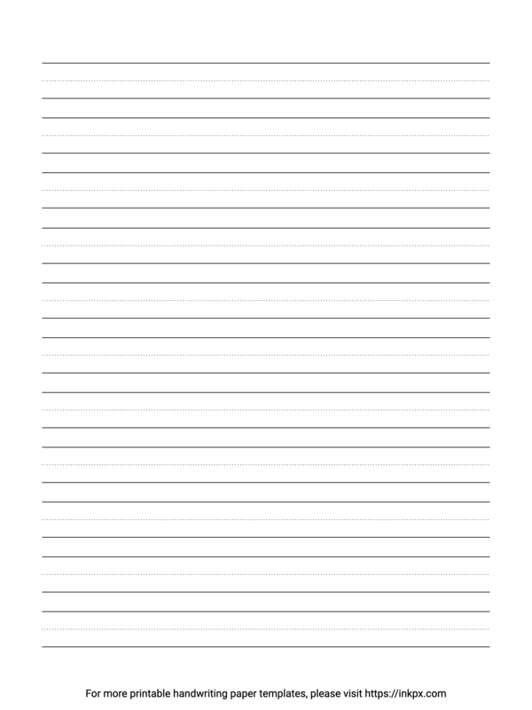 Free Printable Blank and White Handwriting Paper Template
