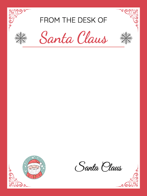 Free Printable Blank Simple Letter From Santa Template