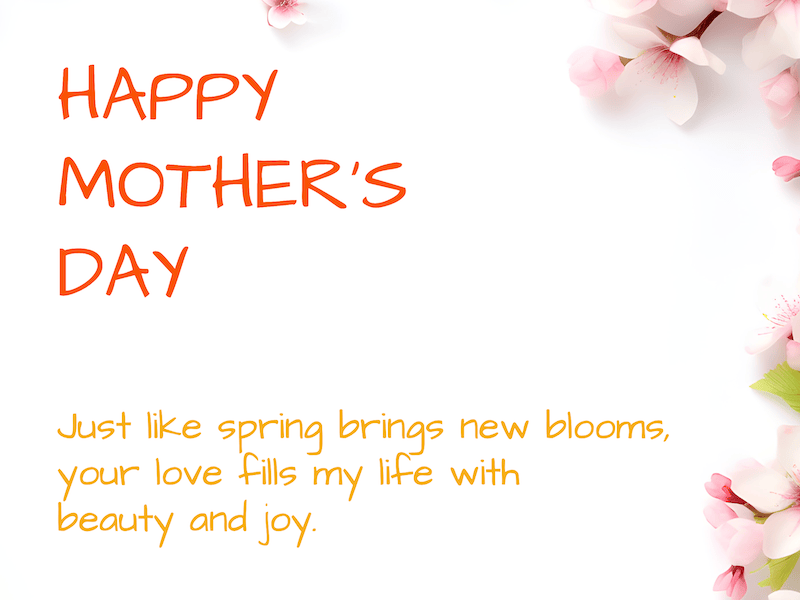 Printable Spring Flower Mothers Day Card