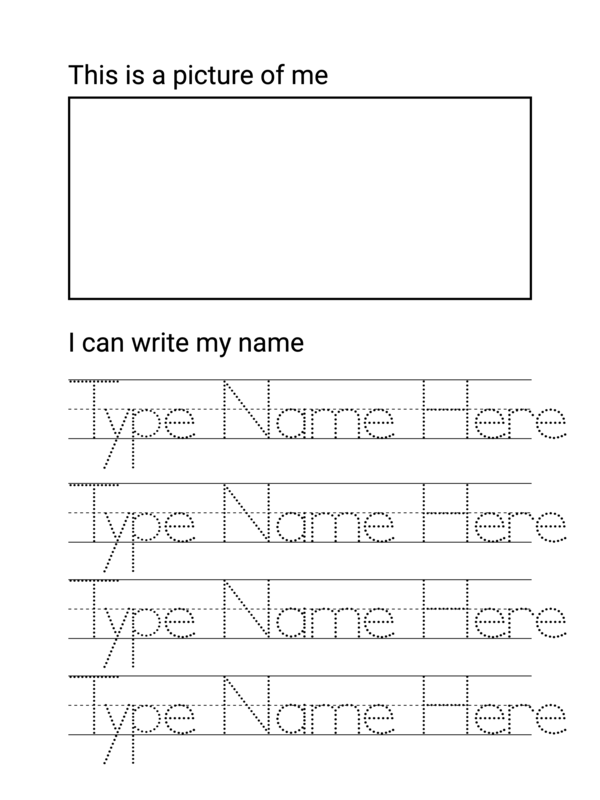 Free Printable Name Tracing Worksheet with Picture Box