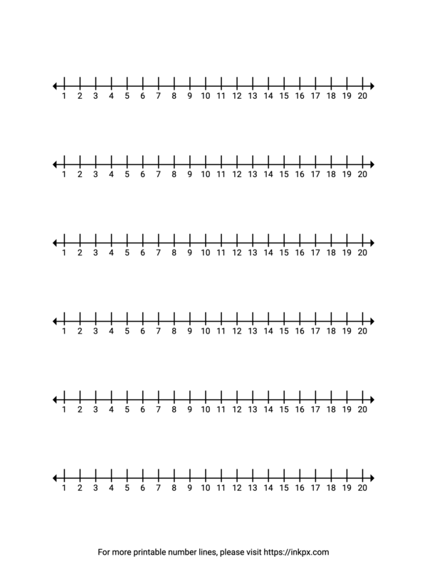 Free Printable Compact Style Number Line 1 to 20 · InkPx