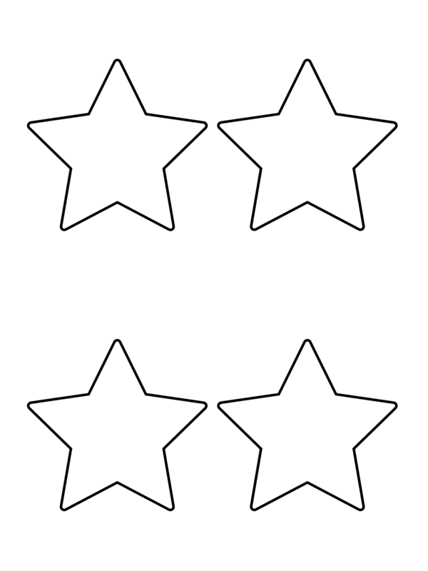 Printable Four Round Corner Star