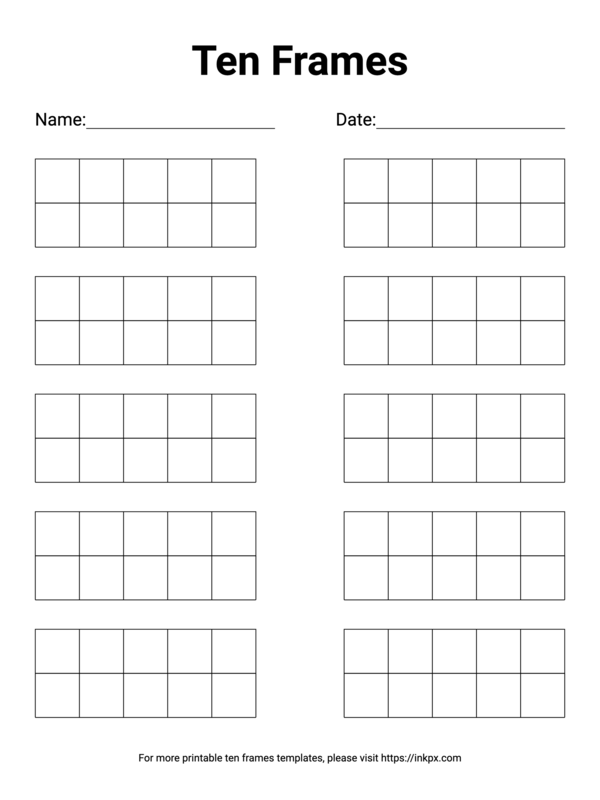 Free Printable Ten Frame (Decuple)