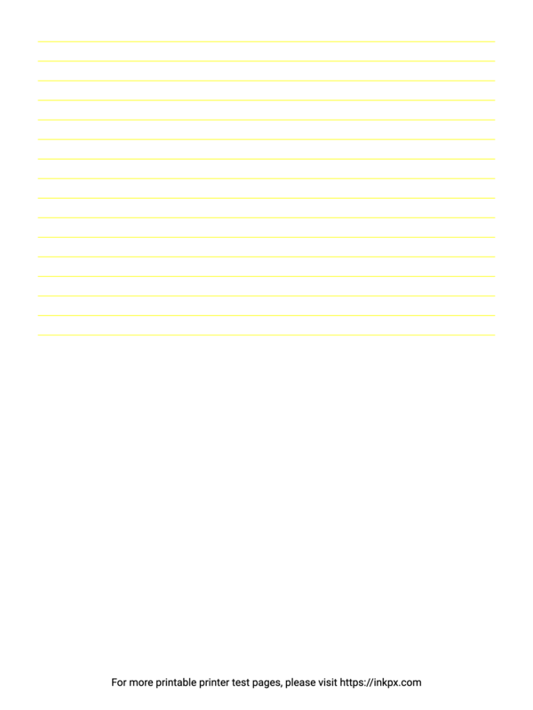 Free Printable Half Page Yellow Lines Printer Test Page