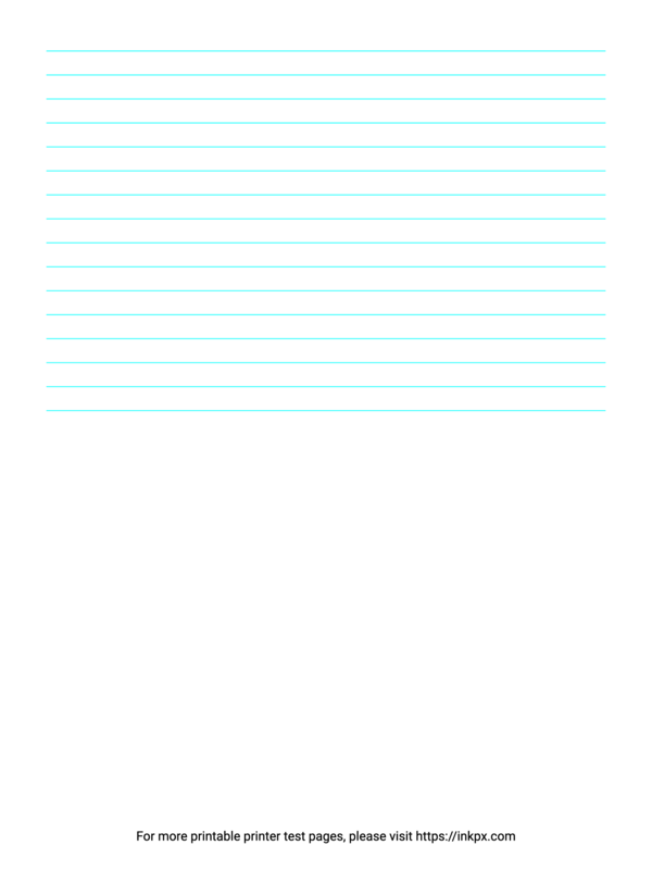 Free Printable Half Page Cyan Lines Printer Test Page