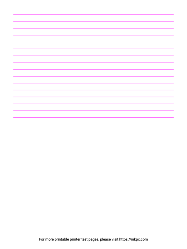 Free Printable Half Page Magenta Lines Printer Test Page