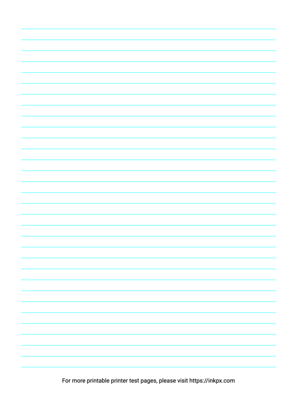 Free Printable Cyan Lines Printer Test Page
