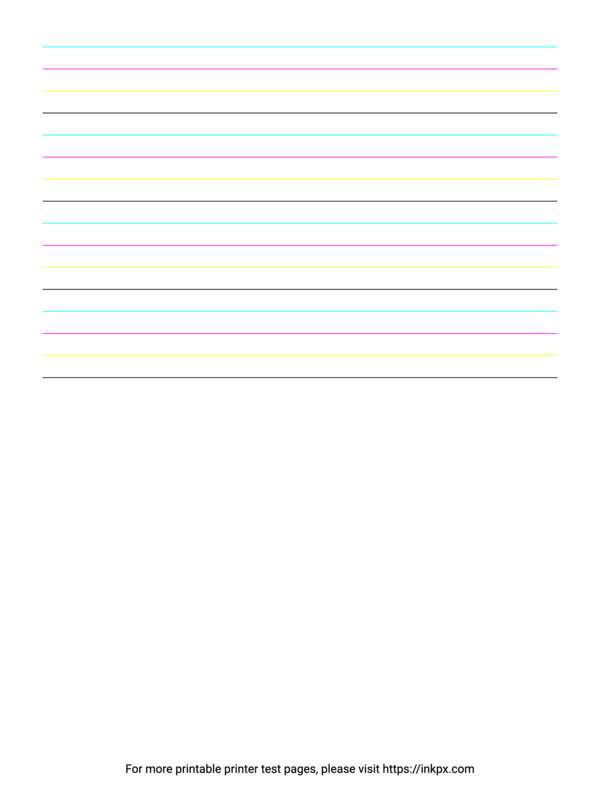 Free Printable Half Page CMYK Lines Printer Test Page