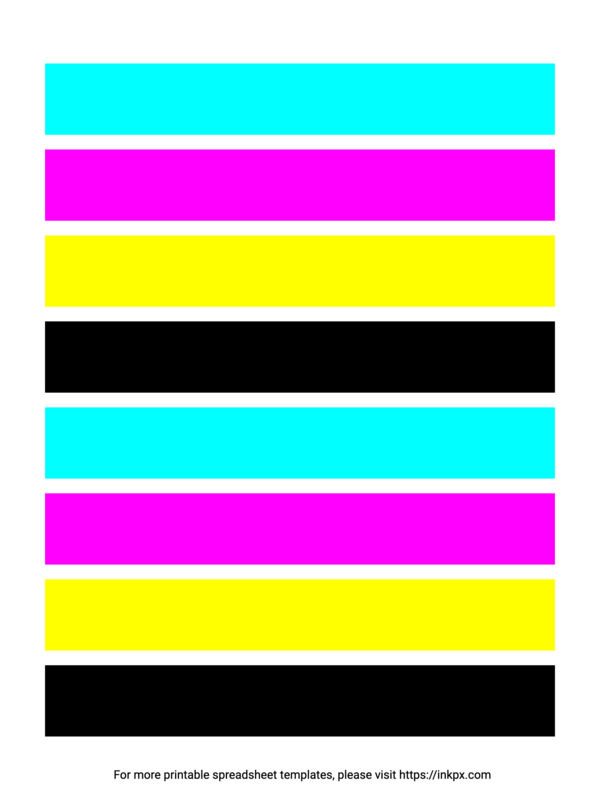 Free Printable CMYK Rectangle Printer Test Page