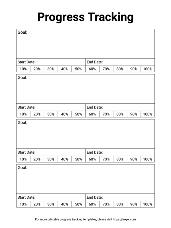 Free Printable Plain Progress Tracking Templates