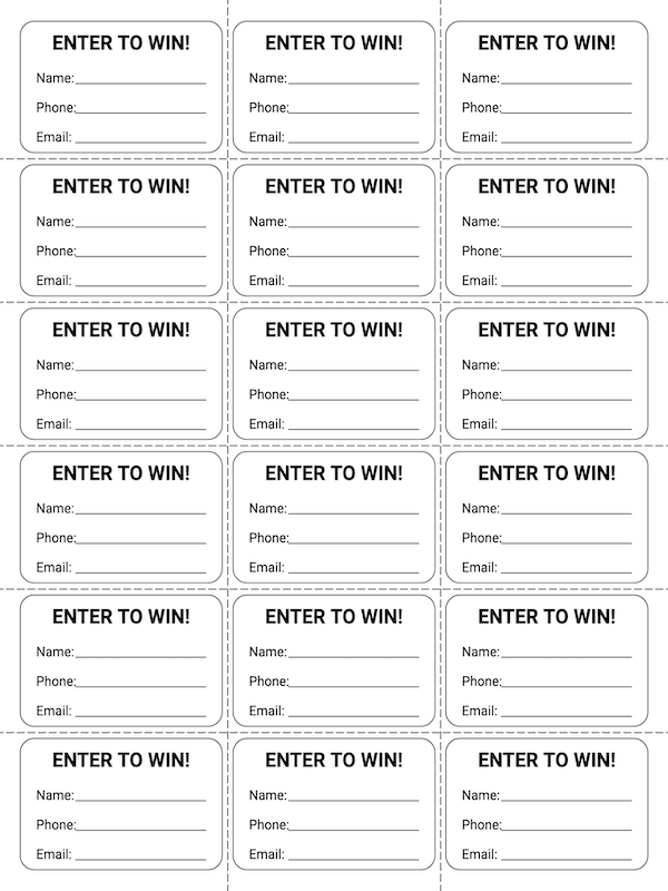 Free Printable Simple Raffle Ticket Template