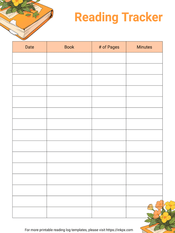 Free Printable Colorful Reading Tracker Template