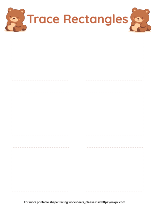 Free Printable Colorful Rectangle Shape Tracing Worksheet