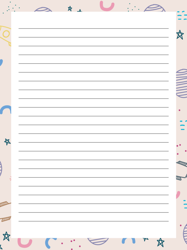 Printable Space Stationery Paper