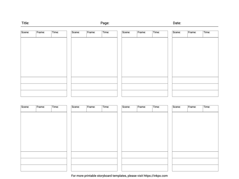 Free Printable Landscape Simple Storyboard Template