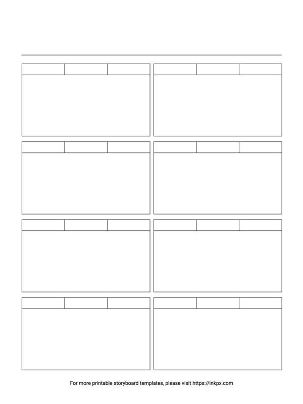 Free Printable Blank Simple Table Storyboard Template