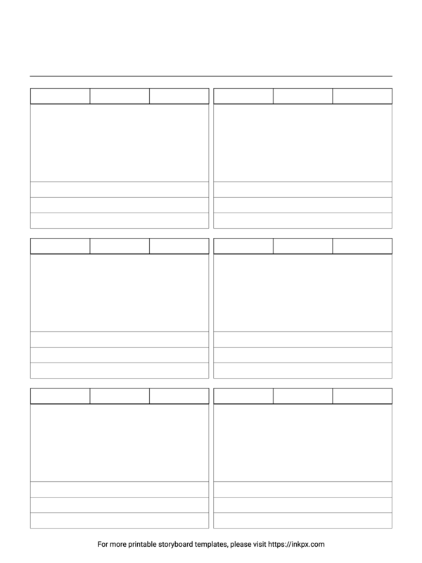 Free Printable Blank Simple Storyboard Template