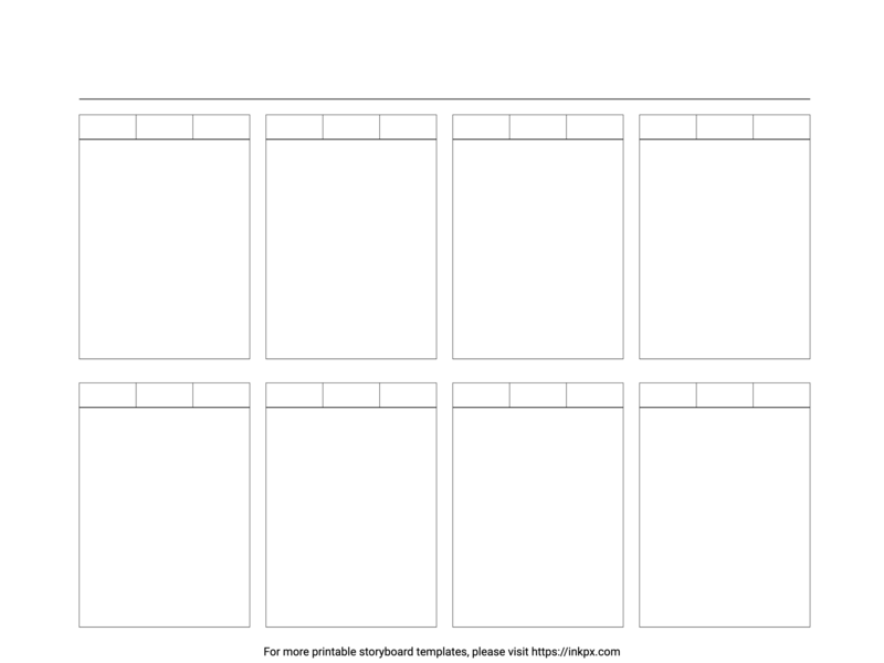 Free Printable Blank Simple Table Landscape Storyboard Template
