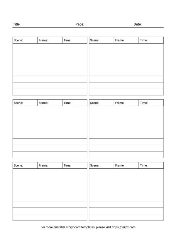 Free Printable Simple Storyboard Template