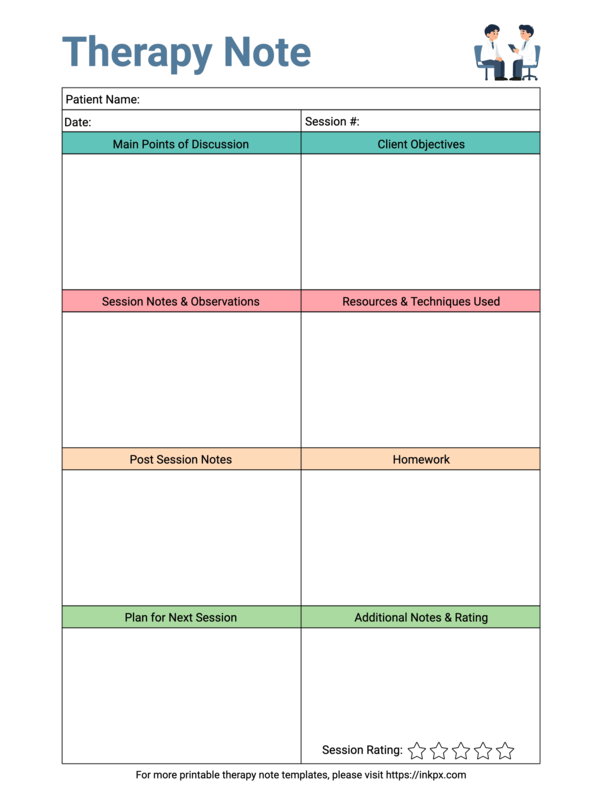 Free Printable Therapist Note Sheets