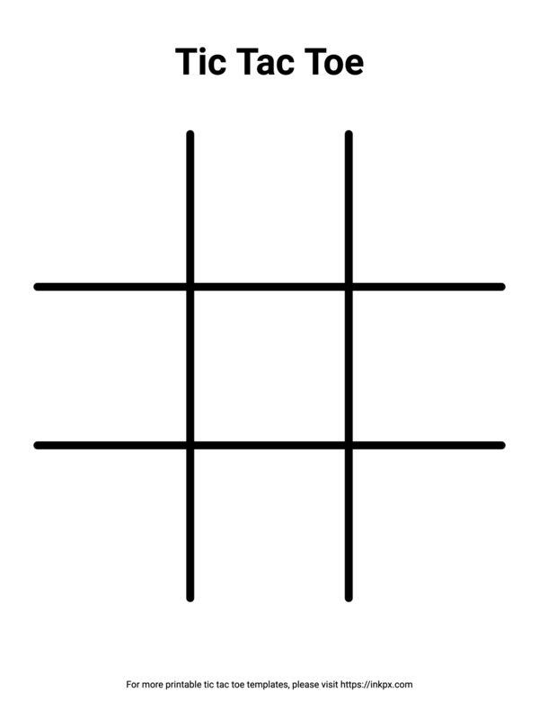 Free Printable Tic Tac Toe Game Board Template