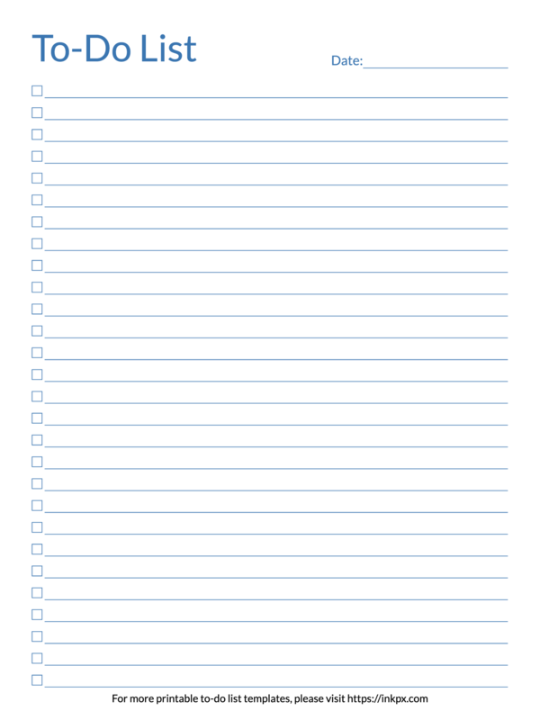 Printable Colored Minimalist Daily To-Do List Template