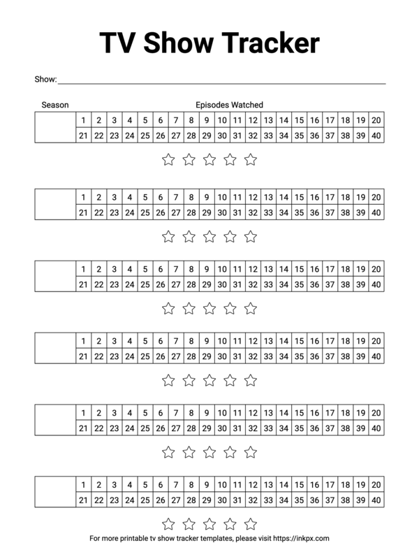 Free Printable Simple TV Series Tracker Template