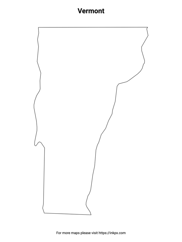 Printable Vermont State Outline