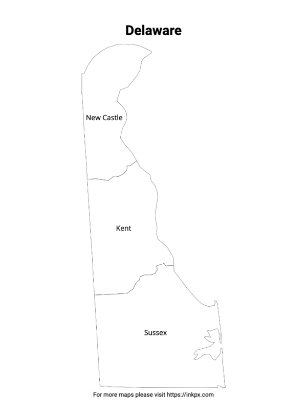 Printable Delaware County with Label