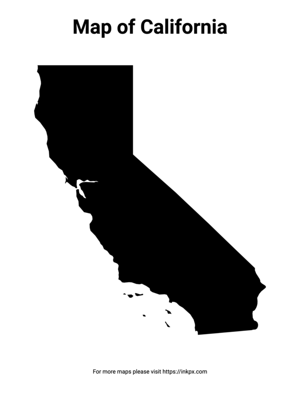 Printable Map of California Pattern