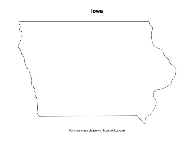 Printable Iowa State Outline