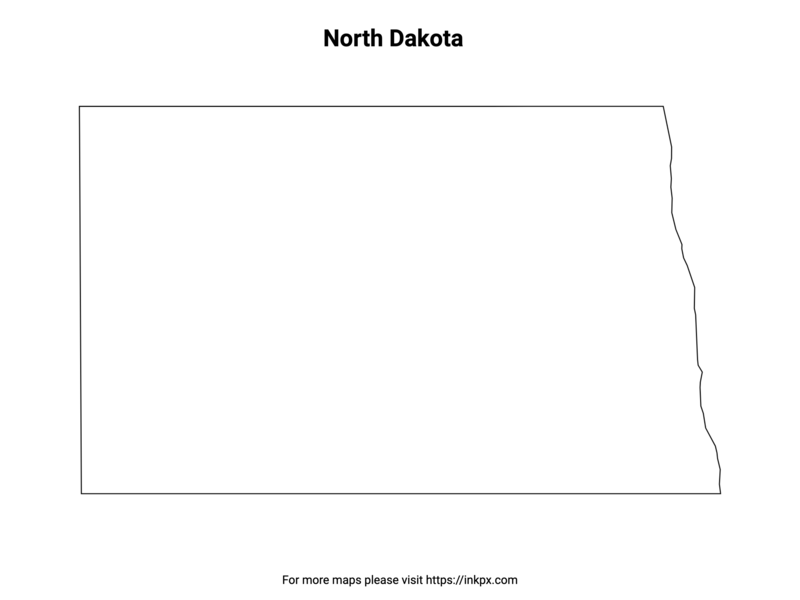 Printable North Dakota State Outline