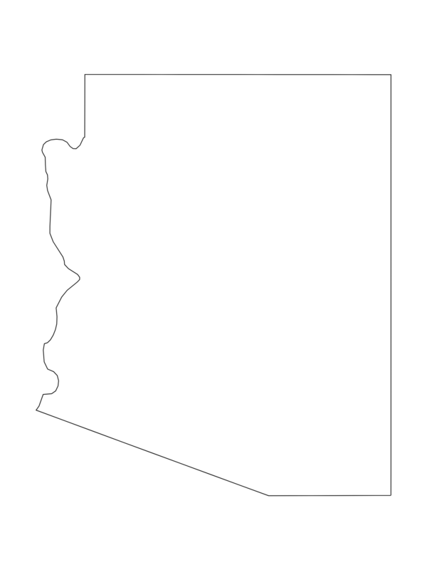 Printable Arizona State Outline · InkPx
