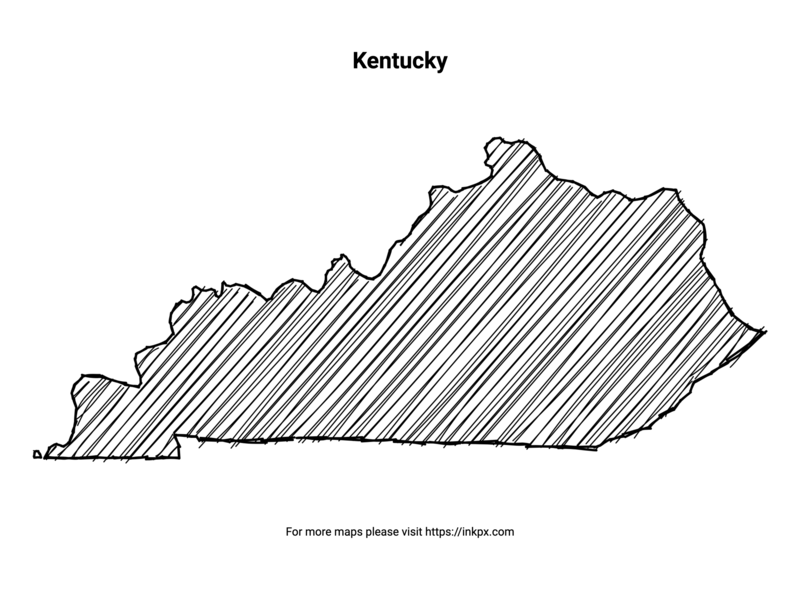 Printable Hand Sketch Kentucky