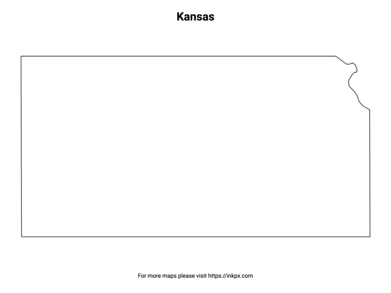 Printable Kansas State Map and Outline · InkPx