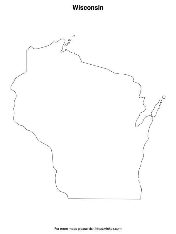 Printable Wisconsin State Outline