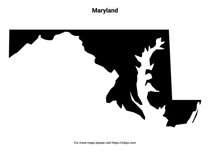 Printable Map Of Maryland Pattern · Inkpx 0517