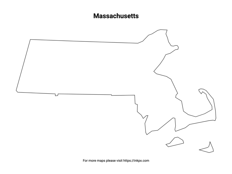 Printable Massachusetts State Outline