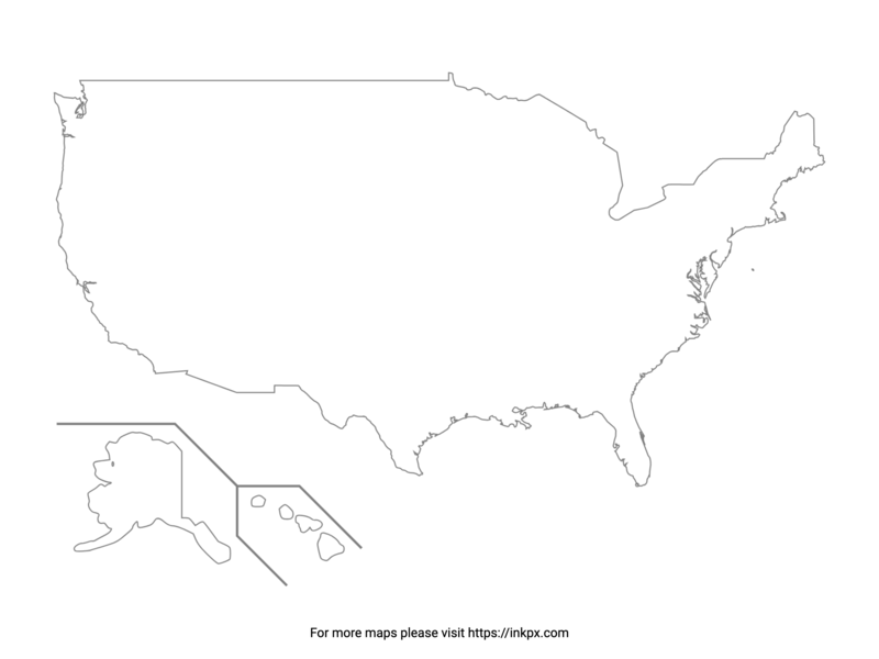 Printable US Map Outline