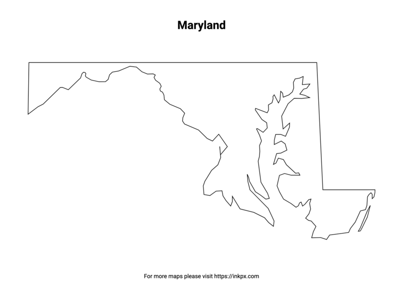 Printable Maryland State Outline