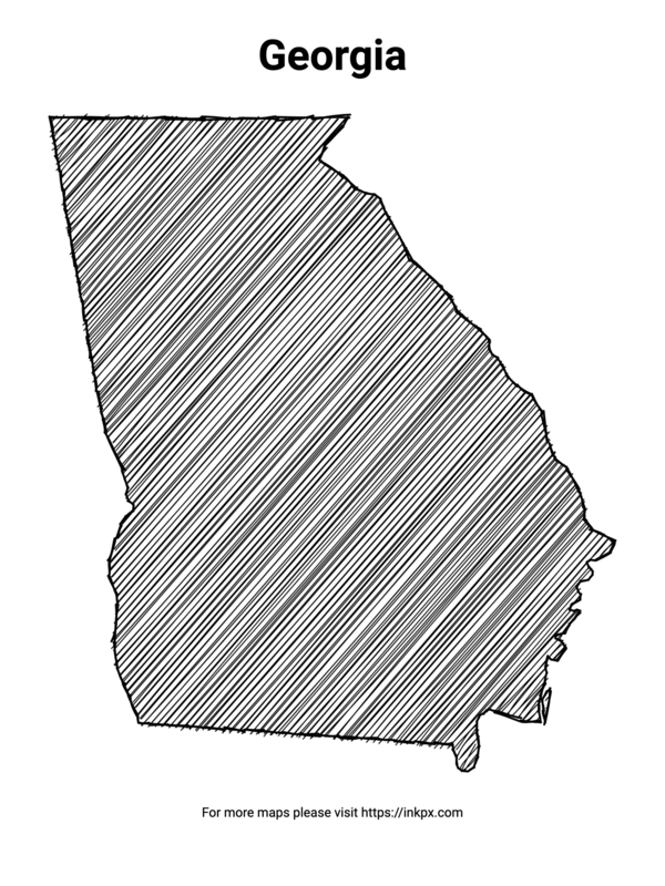 Printable Hand Sketch Georgia