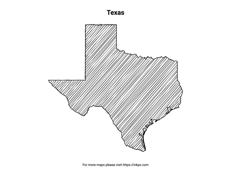 Printable Hand Sketch Texas