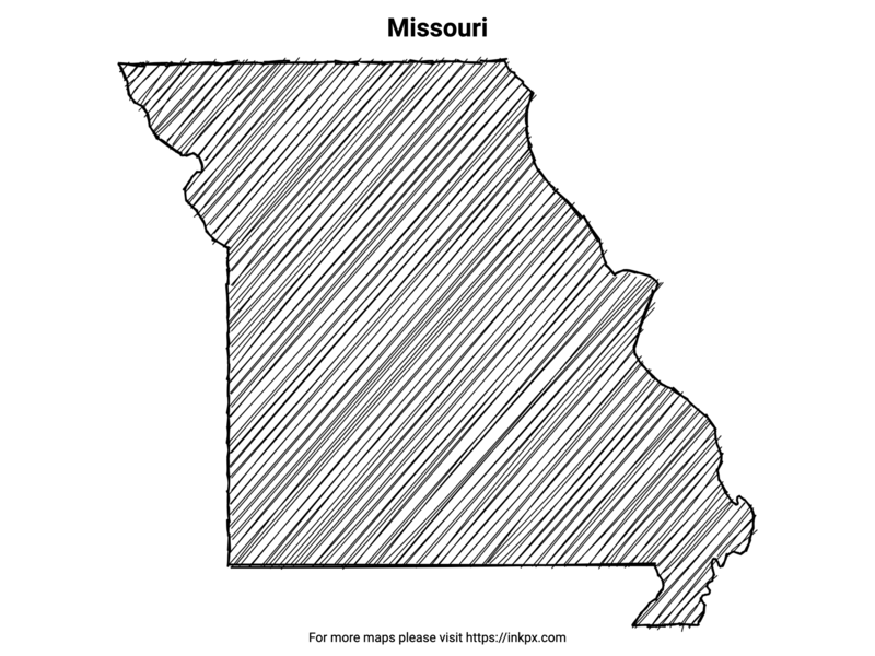 Printable Hand Sketch Missouri